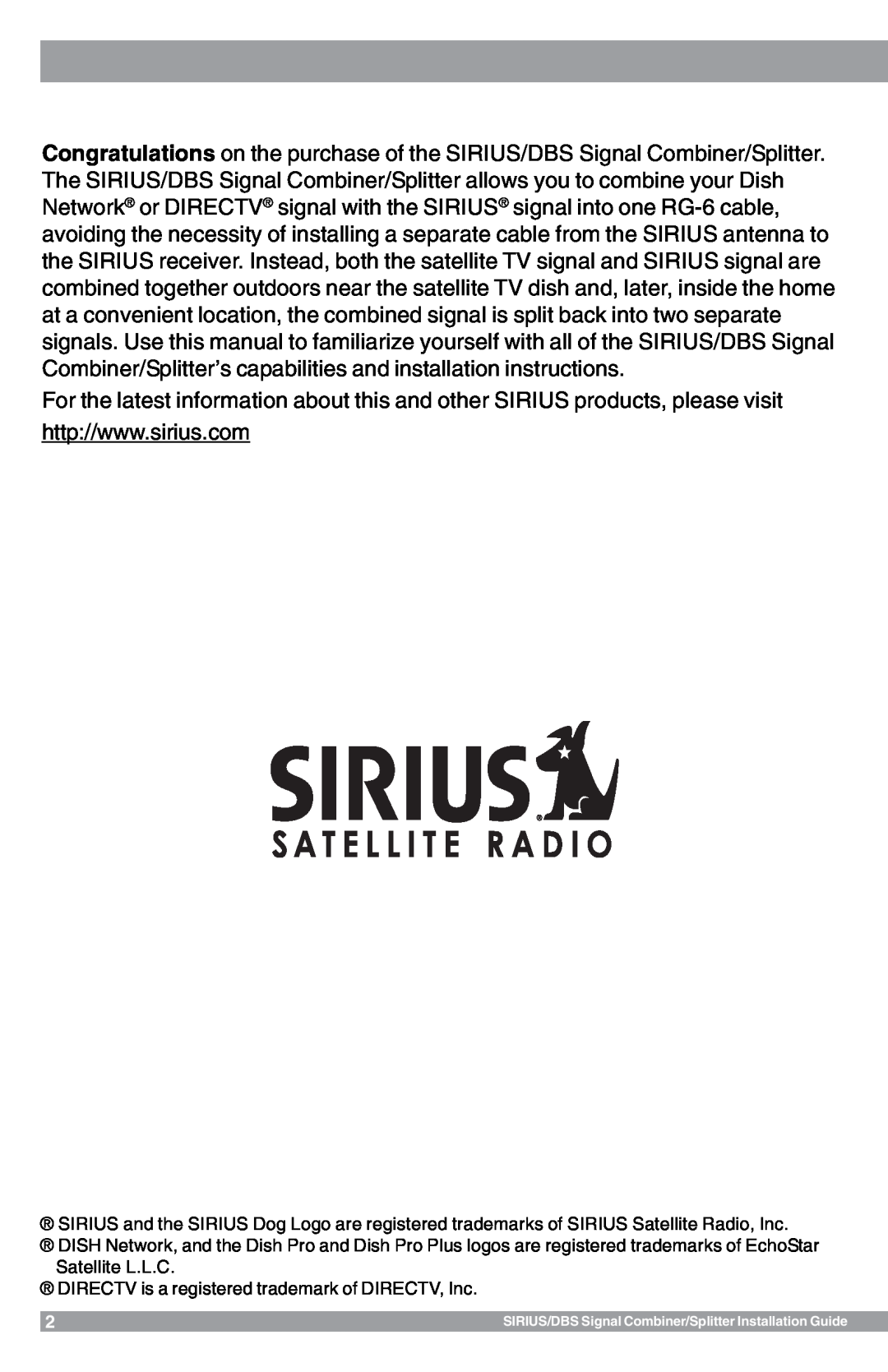 Sirius Satellite Radio SR-100C manual 
