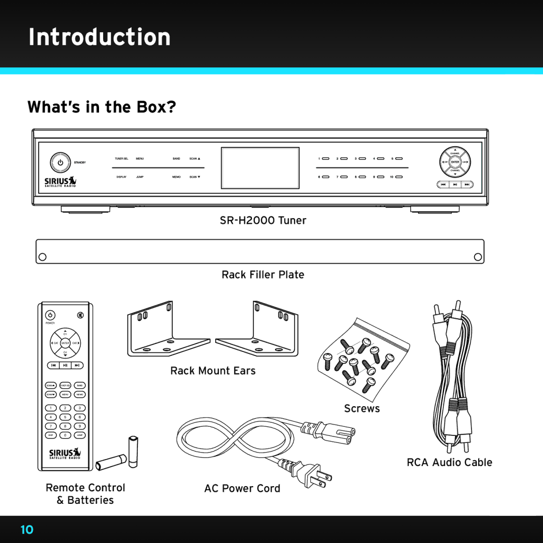 Sirius Satellite Radio SRH2000 manual What’s in the Box? 