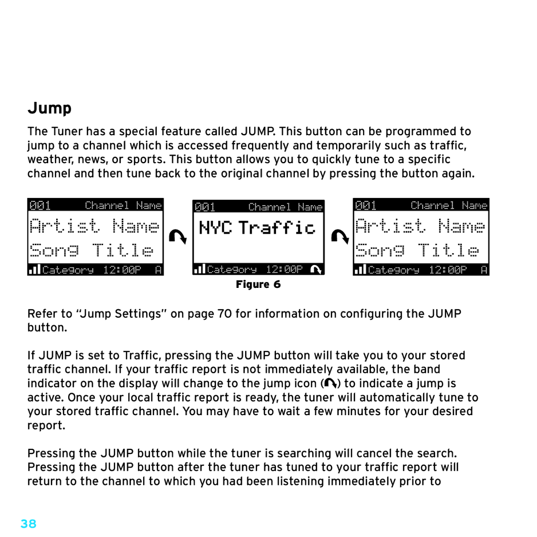 Sirius Satellite Radio SRH2000 manual Jump 