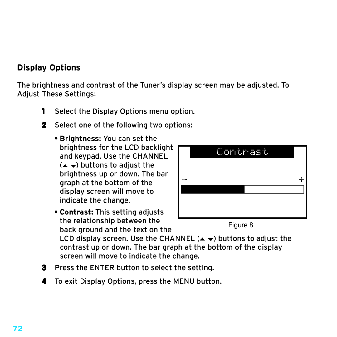 Sirius Satellite Radio SRH2000 manual Display Options 