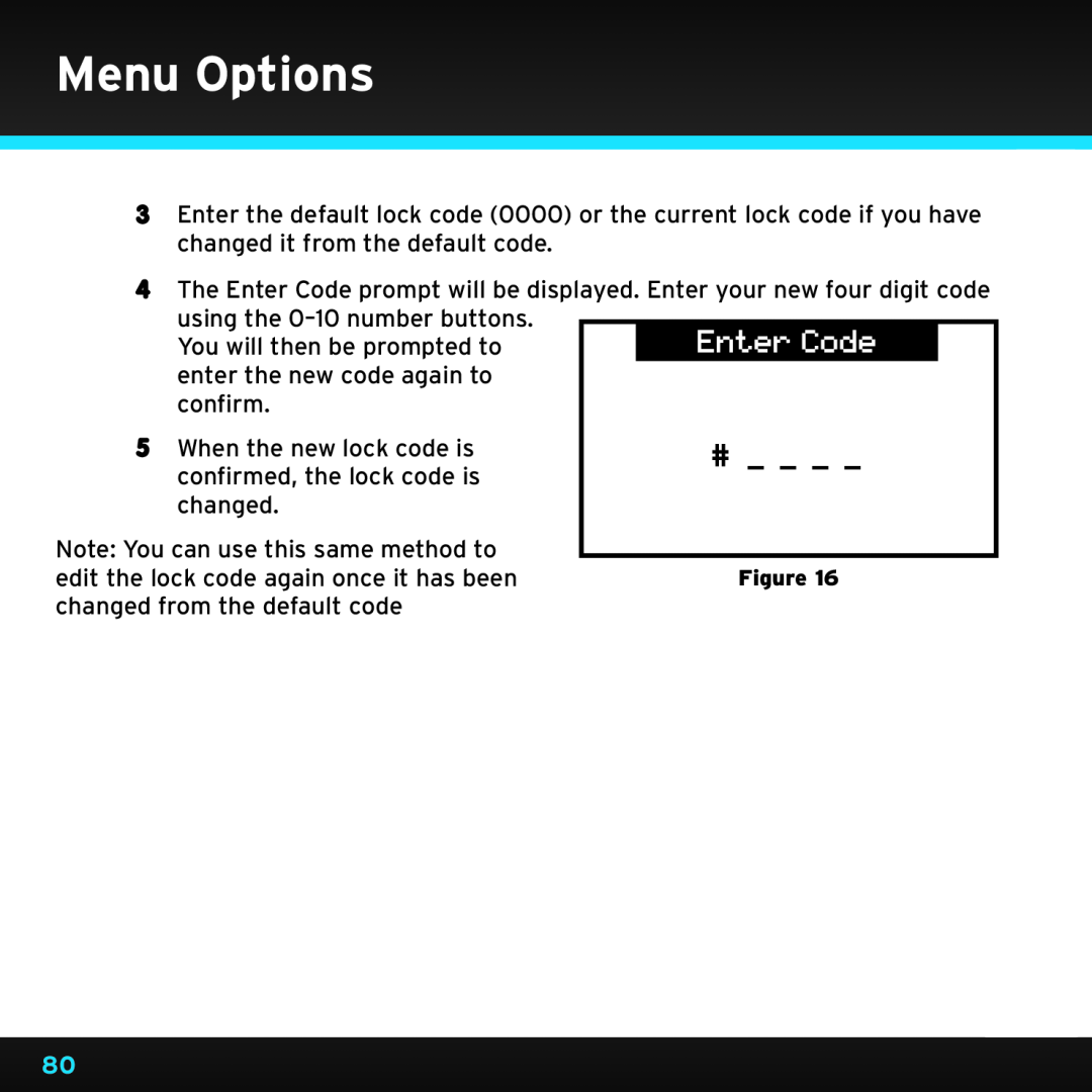Sirius Satellite Radio SRH2000 manual Menu Options, Note: You can use this same method to 