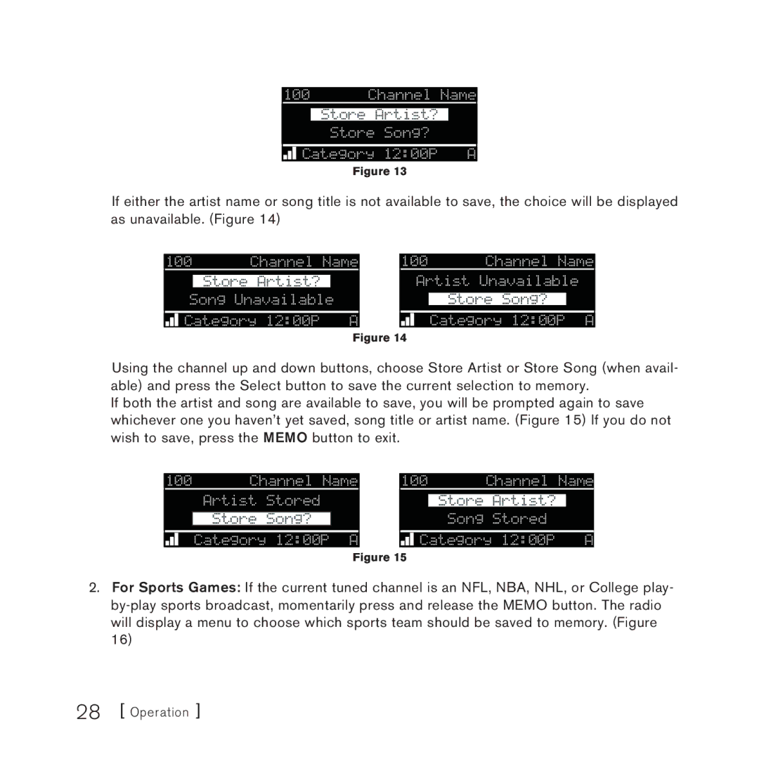 Sirius Satellite Radio STARMATE 3 manual Artist Name 