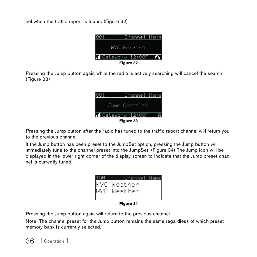 Sirius Satellite Radio STARMATE 3 manual NYC Weather 