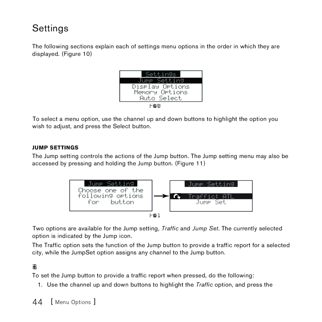 Sirius Satellite Radio STARMATE 3 manual Settings 