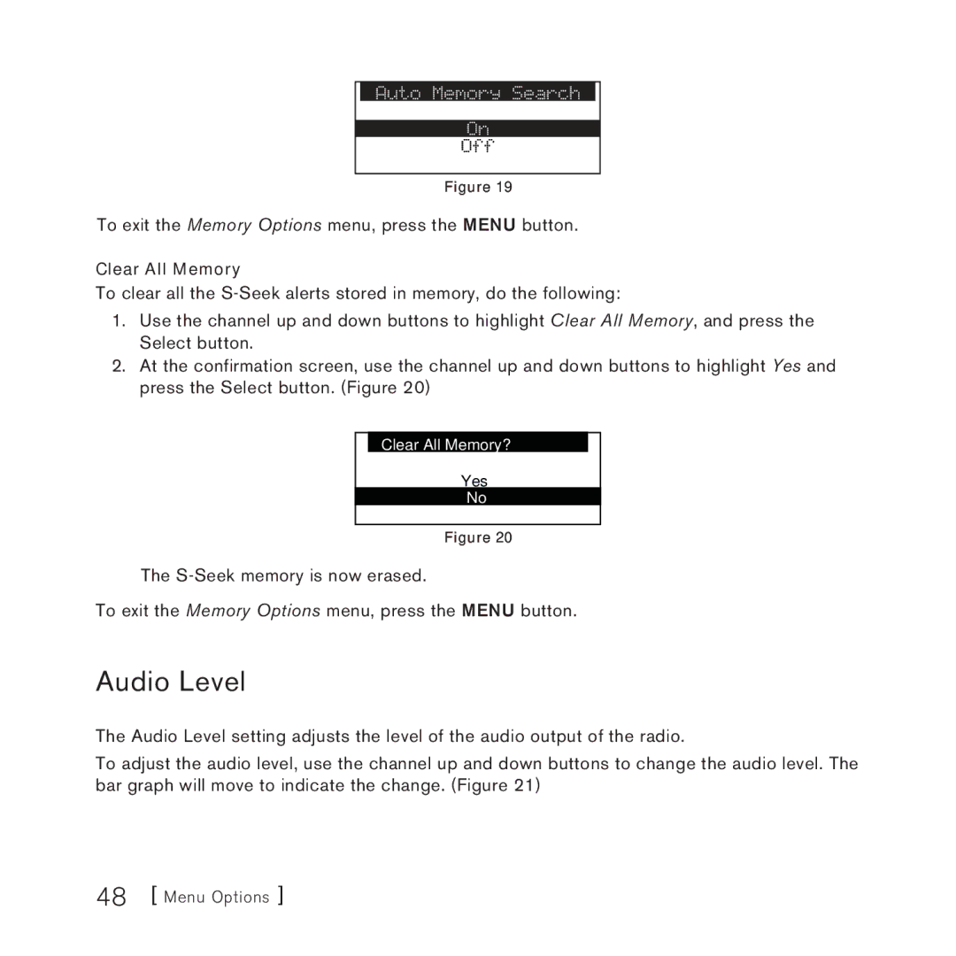 Sirius Satellite Radio STARMATE 3 manual Audio Level 