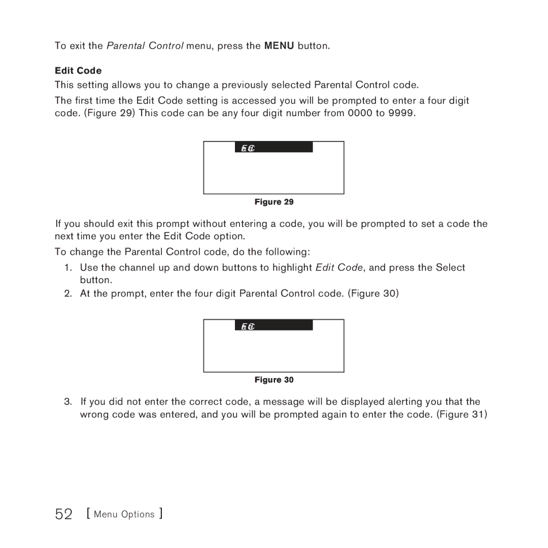 Sirius Satellite Radio STARMATE 3 manual To exit the Parental Control menu, press the Menu button 