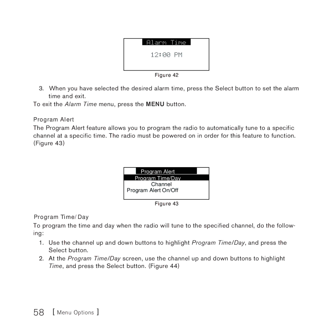 Sirius Satellite Radio STARMATE 3 manual Program Alert 