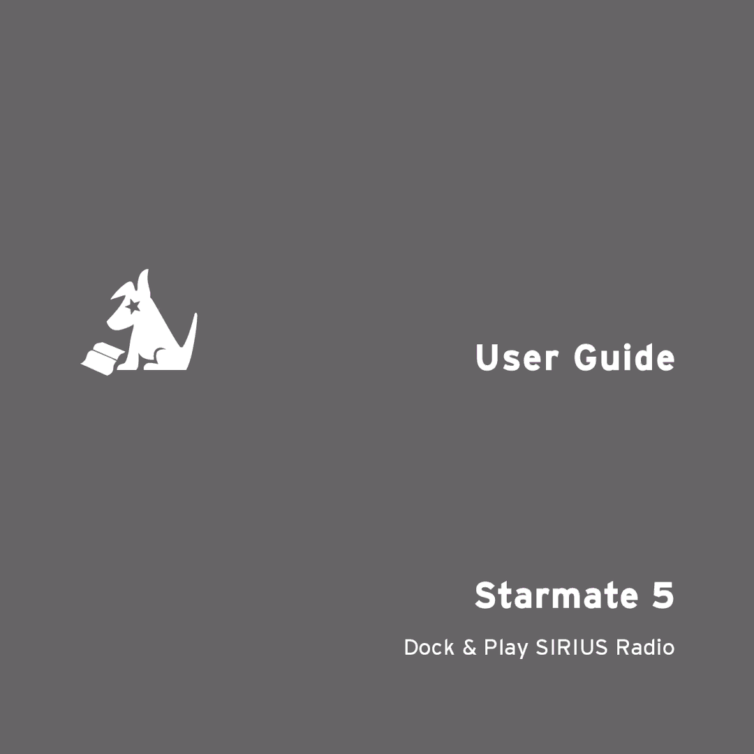 Sirius Satellite Radio Starmate 5 manual User Guide Starmate 