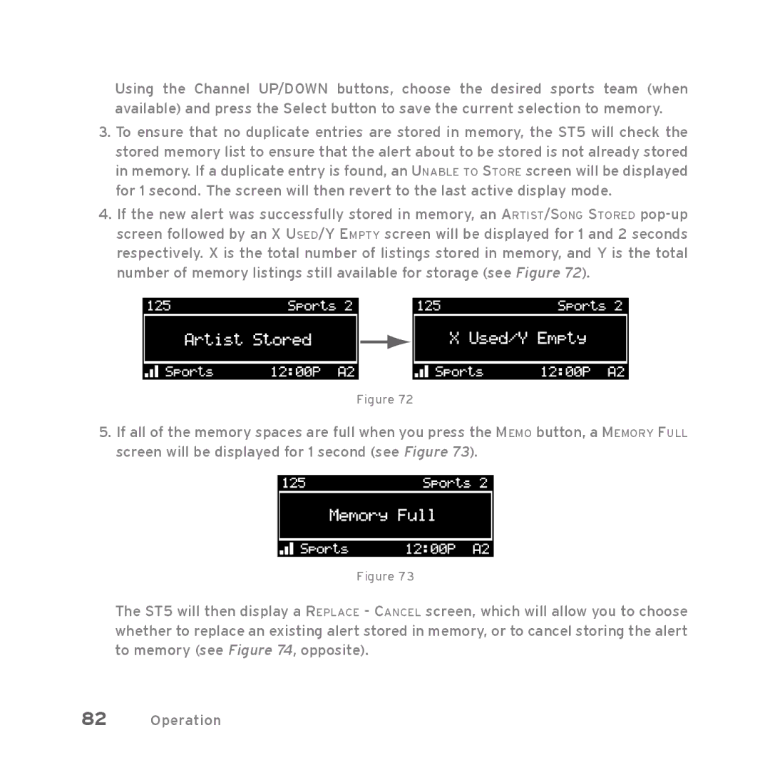 Sirius Satellite Radio Starmate 5 manual Operation 