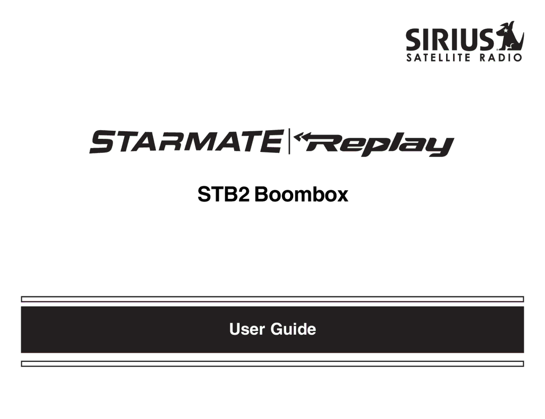 Sirius Satellite Radio manual STB2 Boombox 