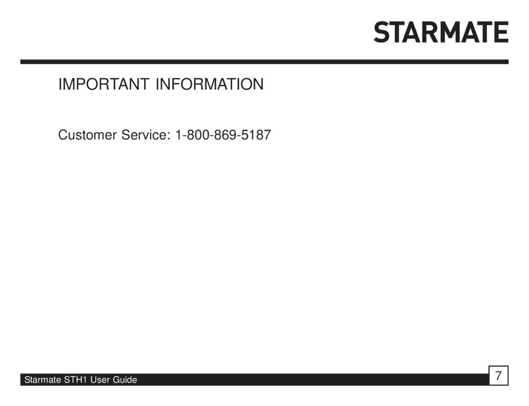 Sirius Satellite Radio STH1 manual Important Information, Customer Service 