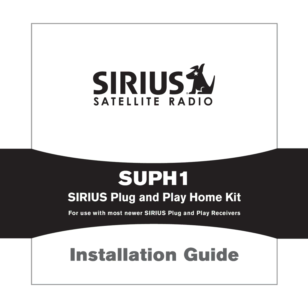 Sirius Satellite Radio SUPH1 manual 