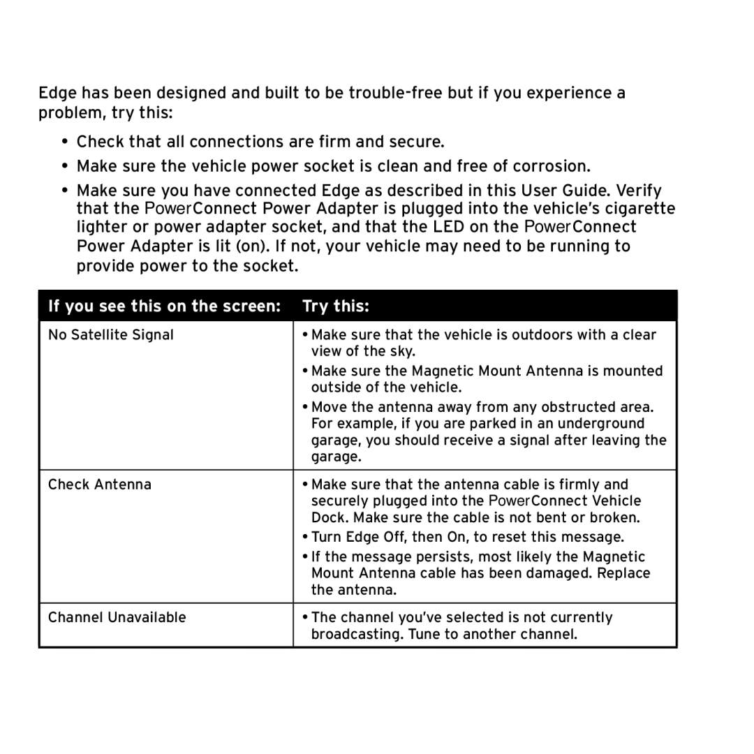 Sirius Satellite Radio SX1EV1 manual Troubleshooting, Try this 