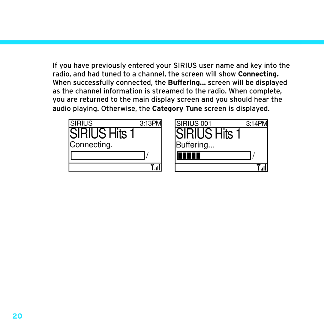 Sirius Satellite Radio TTR1 manual Sirius Hits 