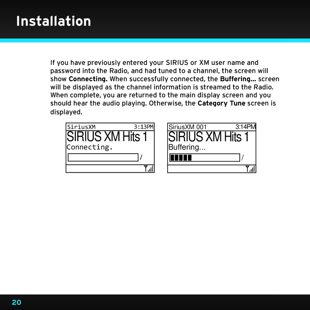 Sirius Satellite Radio TTR1 manual Sirius XM Hits 