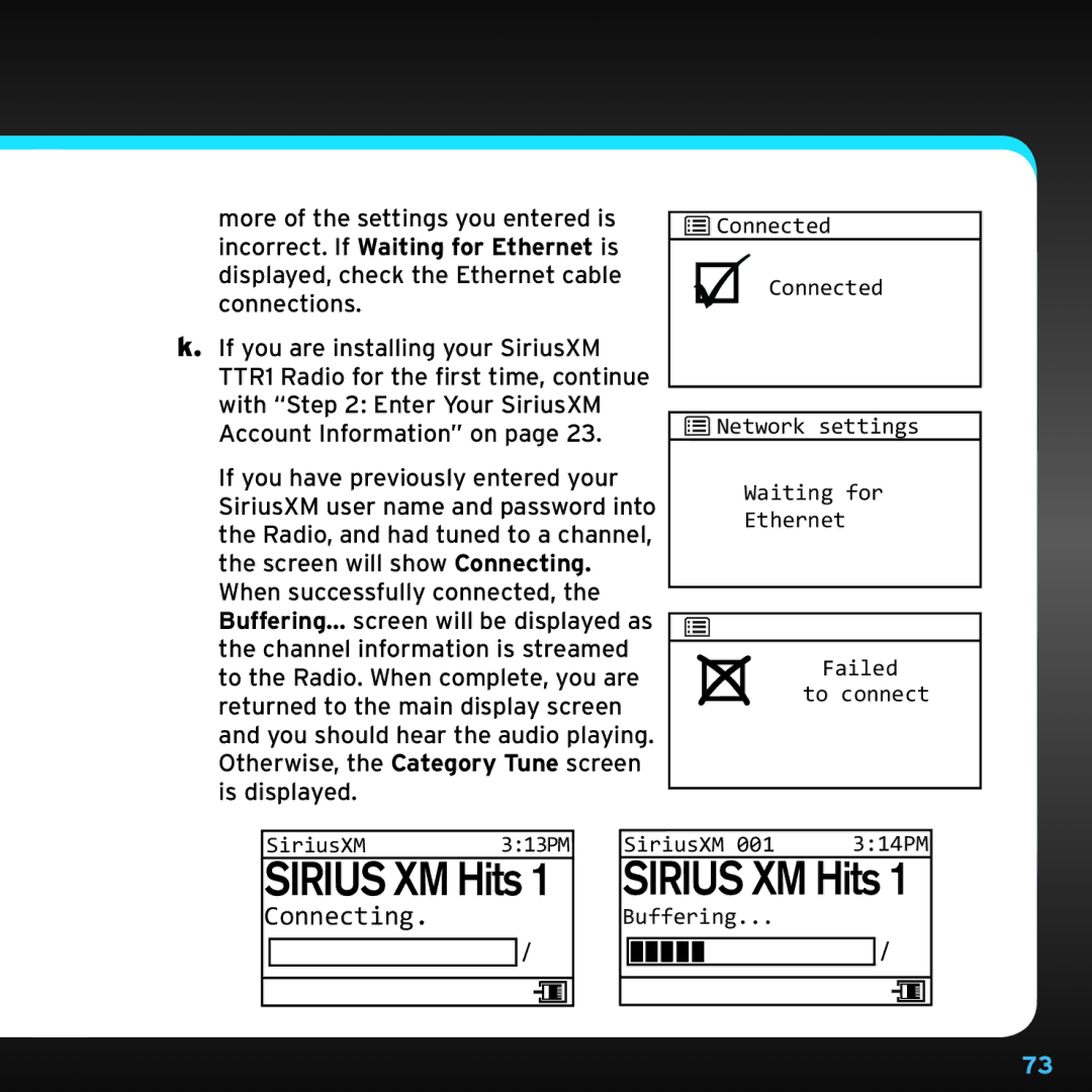 Sirius Satellite Radio TTR1 manual Sirius XM Hits 