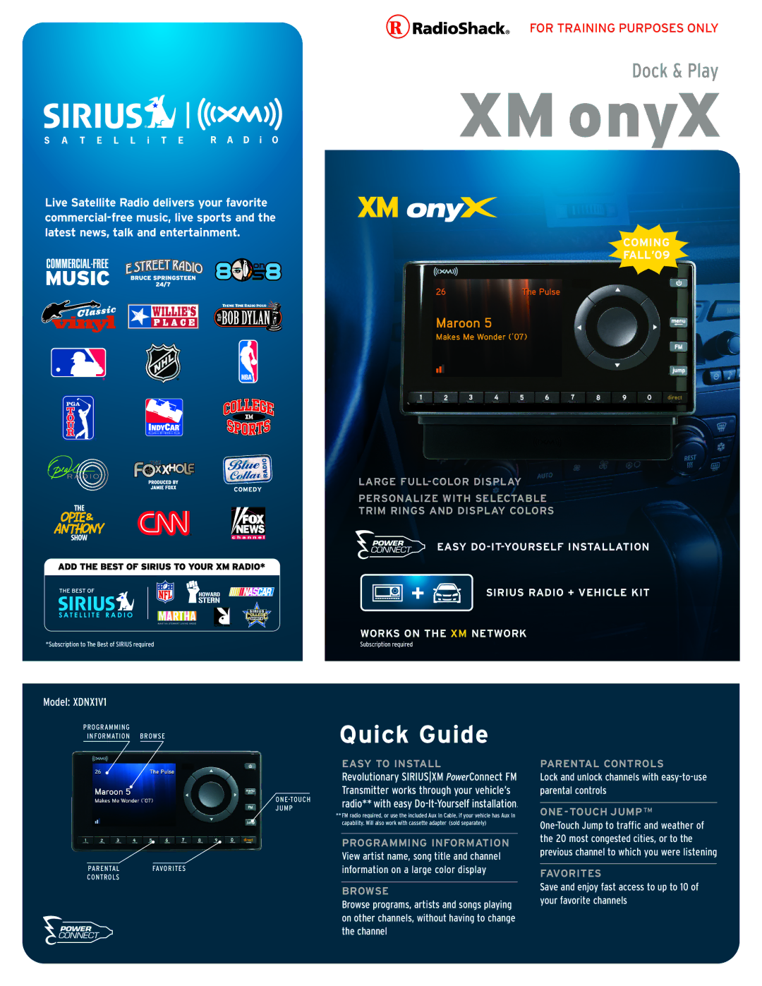 Sirius Satellite Radio manual Model XDNX1V1 