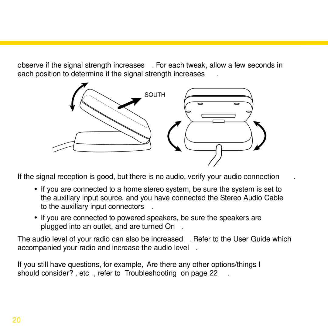 Sirius Satellite Radio XDPHKUG0809, XADH1 manual South 