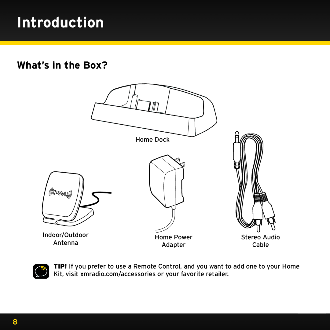 Sirius Satellite Radio XDPHKUG0809, XADH1 manual What’s in the Box? 