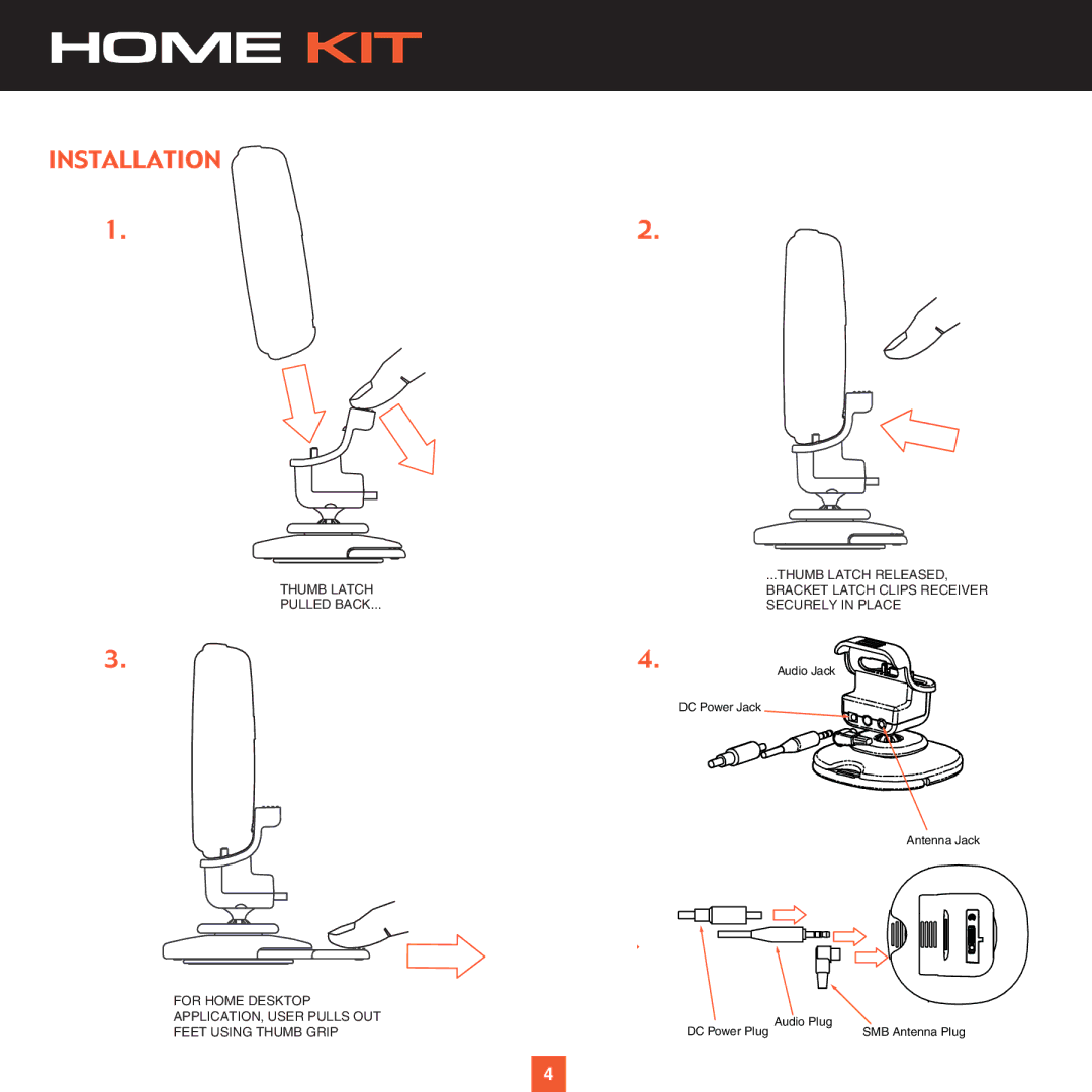 Sirius Satellite Radio XS022 instruction manual Home KIT, Installation 