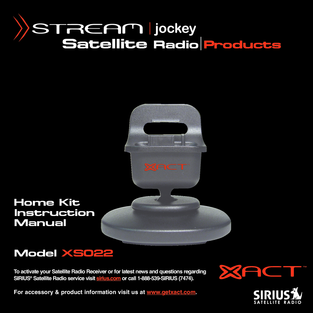 Sirius Satellite Radio XS022 instruction manual 