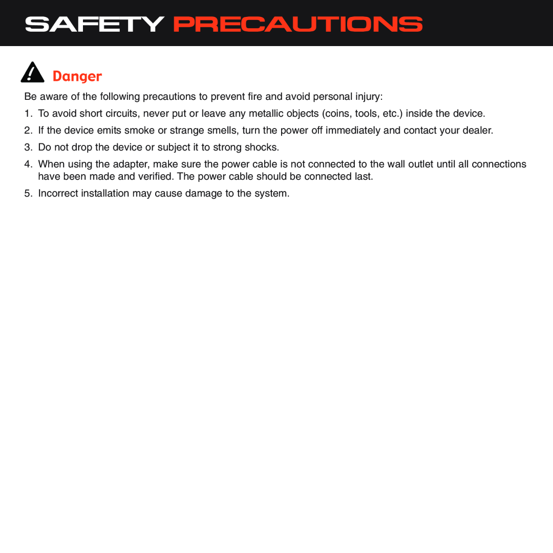 Sirius Satellite Radio XS025 instruction manual Danger, Safety Precautions 