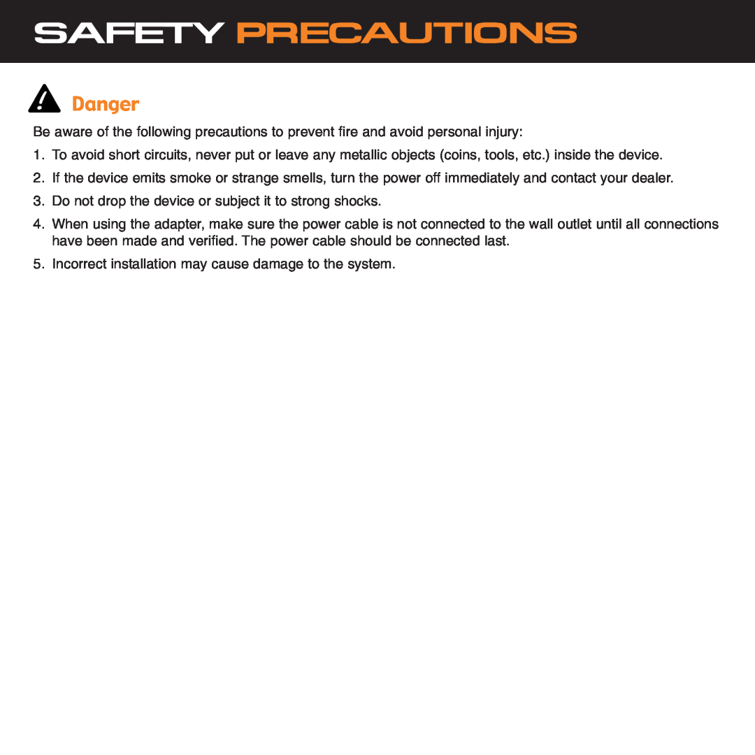 Sirius Satellite Radio XS034 instruction manual Danger, Safety Precautions 