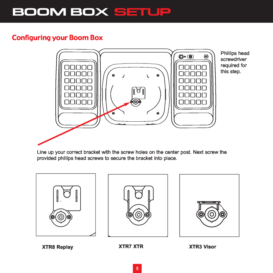 Sirius Satellite Radio XS097 Boom Box Setup, Configuring your Boom Box, XTR8 Replay, XTR7 XTR, XTR3 Visor 