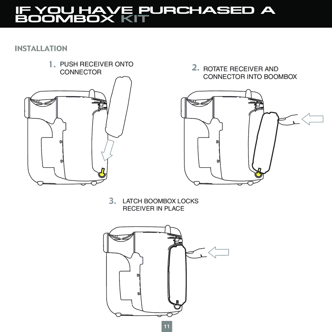 Sirius Satellite Radio XTR1 instruction manual If YOU have Purchased a Boombox KIT 