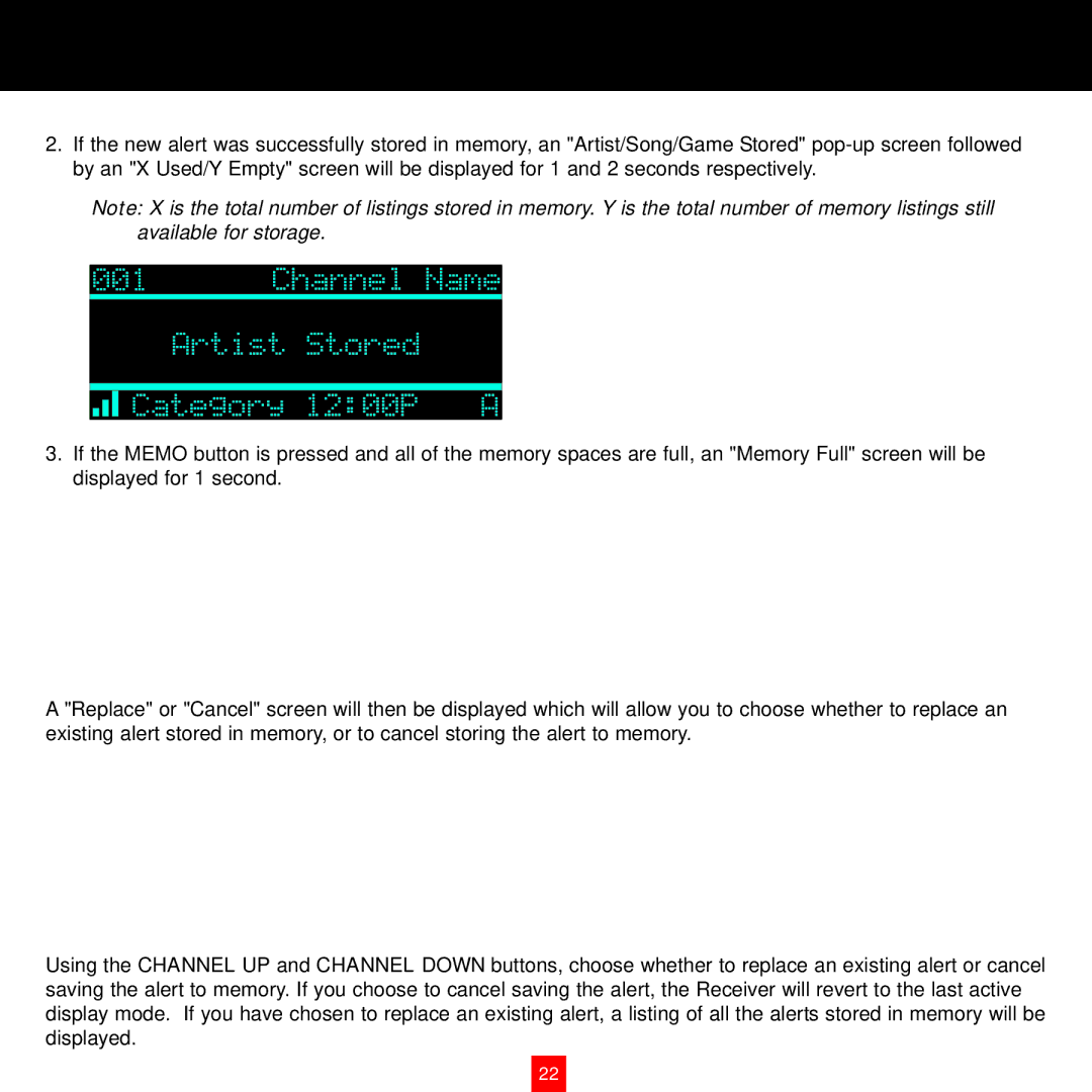 Sirius Satellite Radio XTR8CK instruction manual 