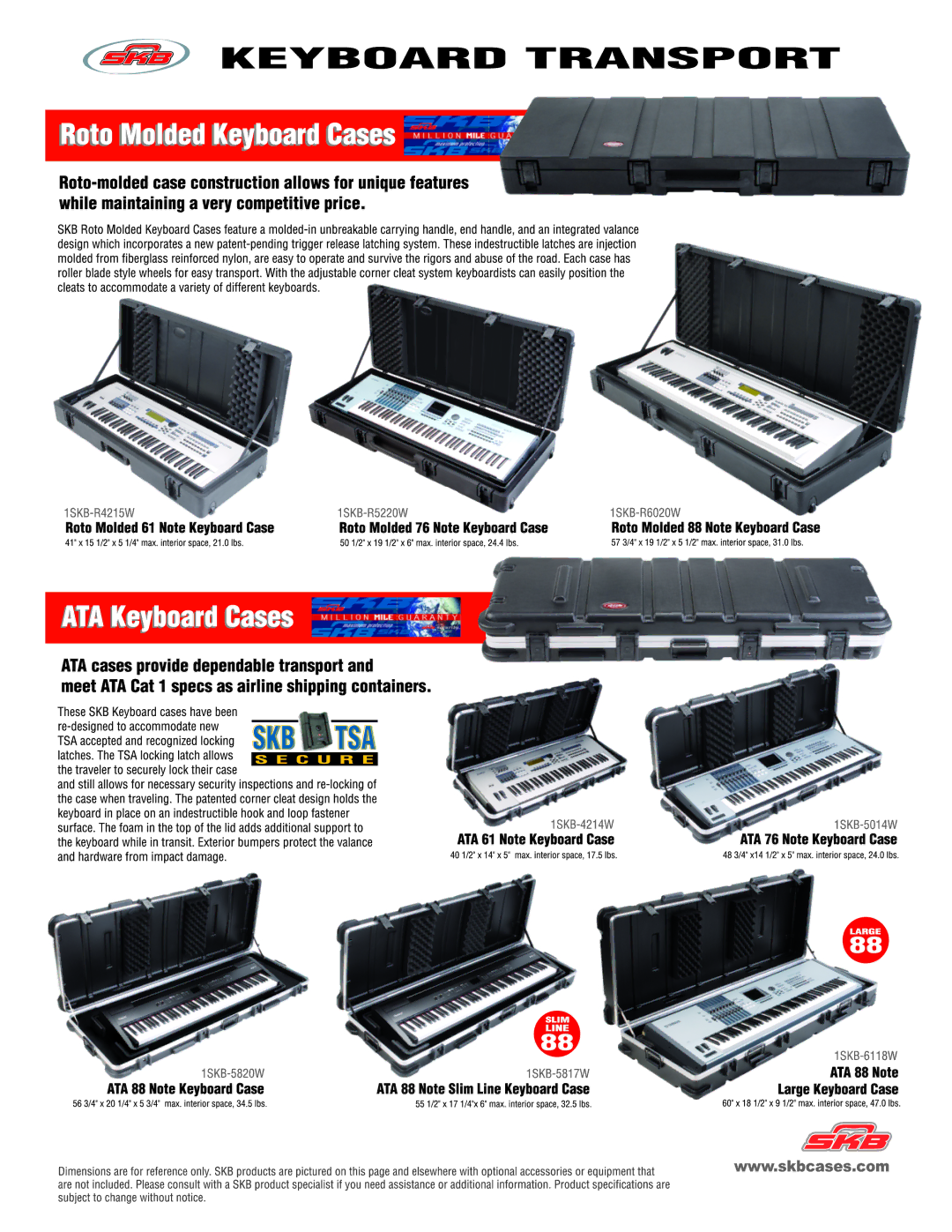 SKB Roto Molded Keyboard Case manual 