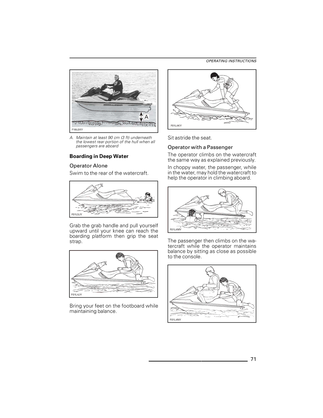 Ski-Doo RXT Series, GTX Series, RXP Series, GTI Series, WAKE Series manual Boarding in Deep Water 