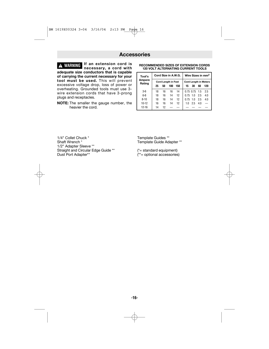 Skil 1820, 1825, 1815, 1810 manual Accessories, Tool’s 