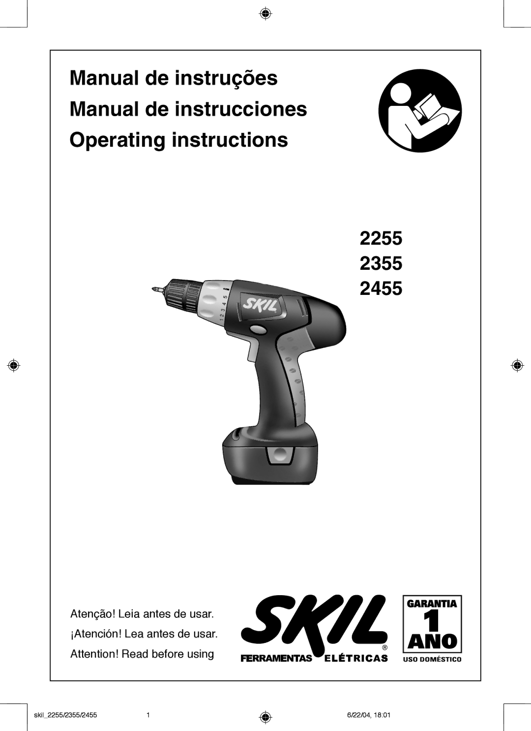 Skil operating instructions 2255 2355 2455 