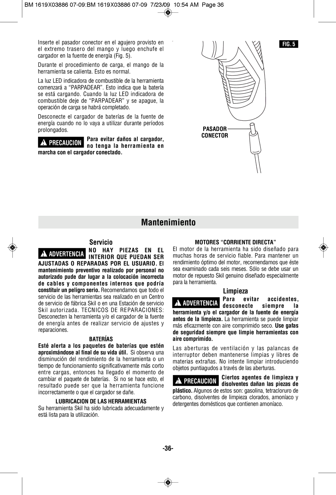 Skil 2364 manual Mantenimiento, Servicio, Limpieza 