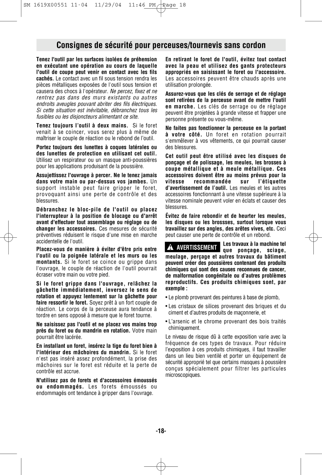 Skil 2466 2566 2866 manual Consignes de sécurité pour perceuses/tournevis sans cordon 