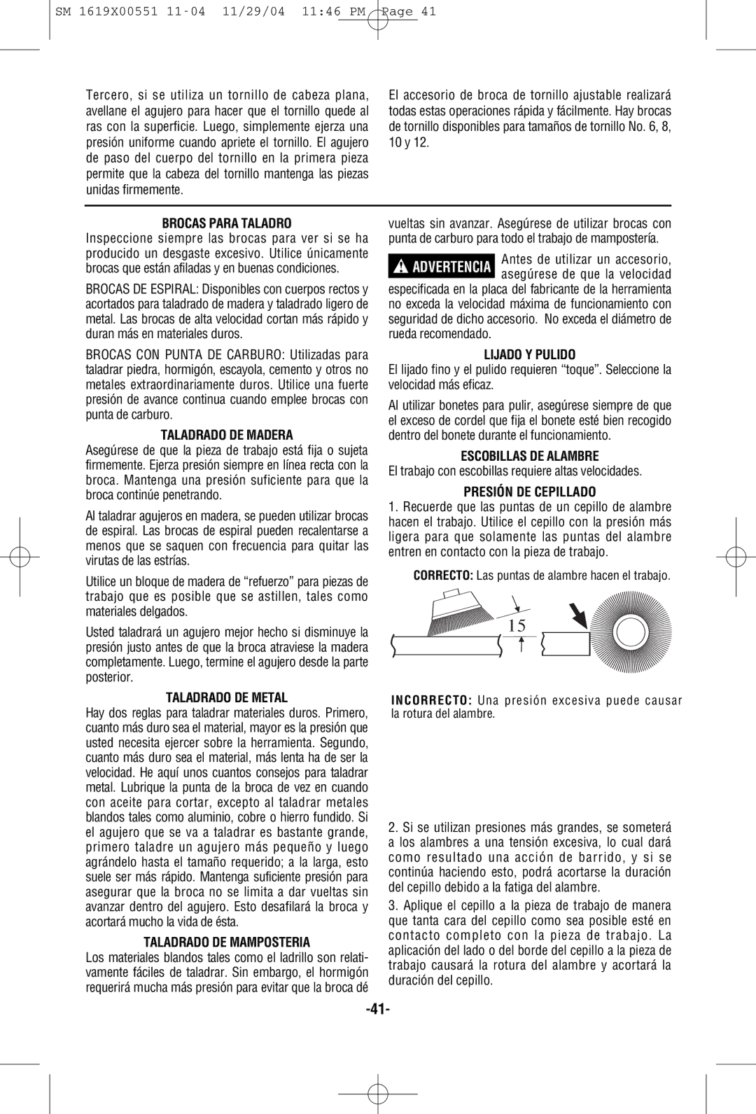 Skil 2466 2566 2866 manual Brocas Para Taladro, Taladrado DE Madera, Taladrado DE Metal, Taladrado DE Mamposteria 