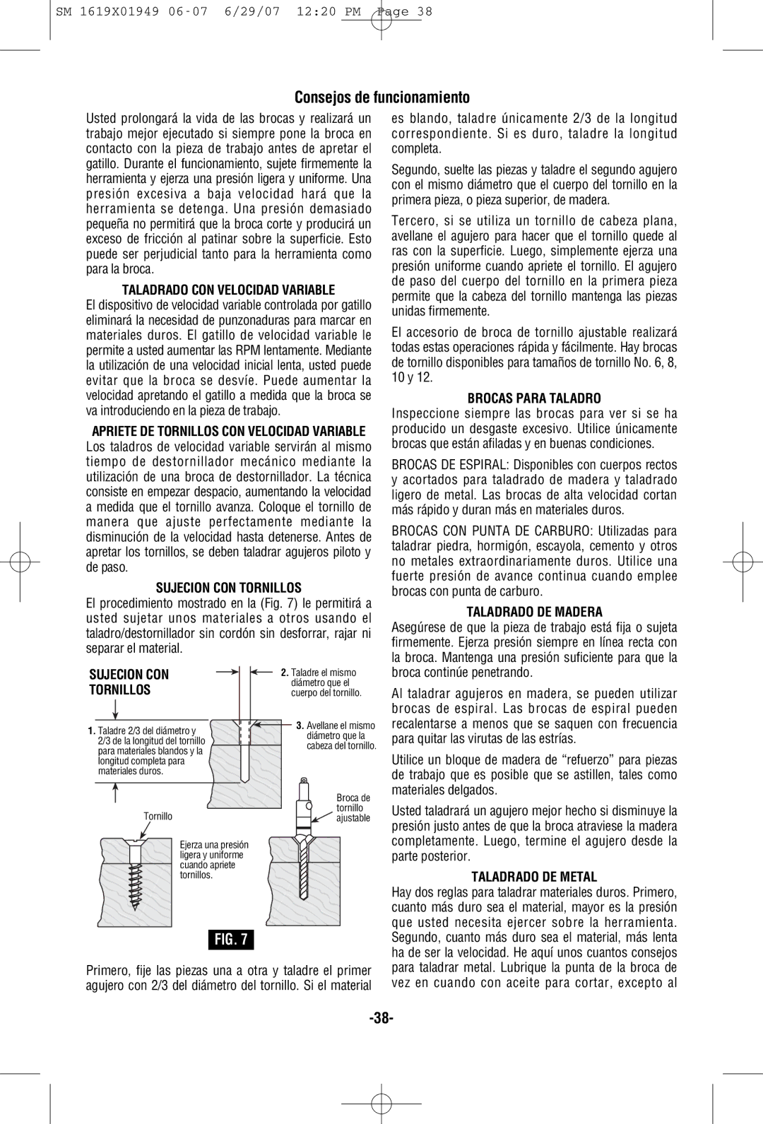 Skil 2510 manual Consejos de funcionamiento 