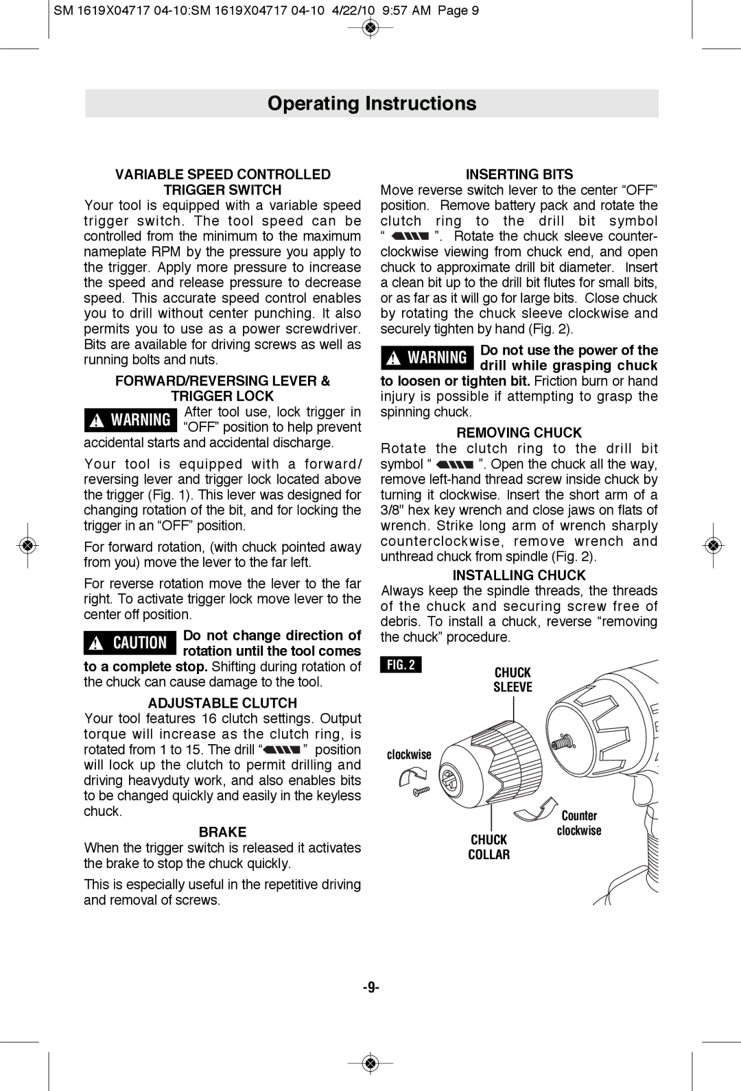 Skil 2860 manual Operating Instructions 