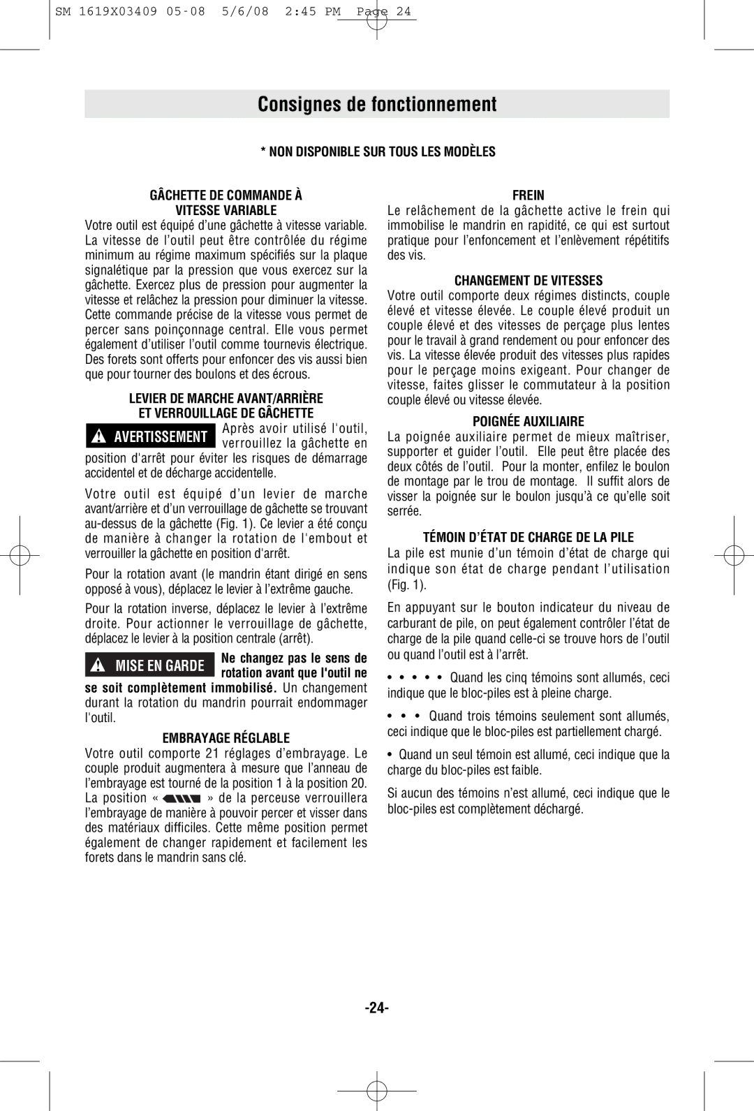 Skil 2895 manual Consignes de fonctionnement 