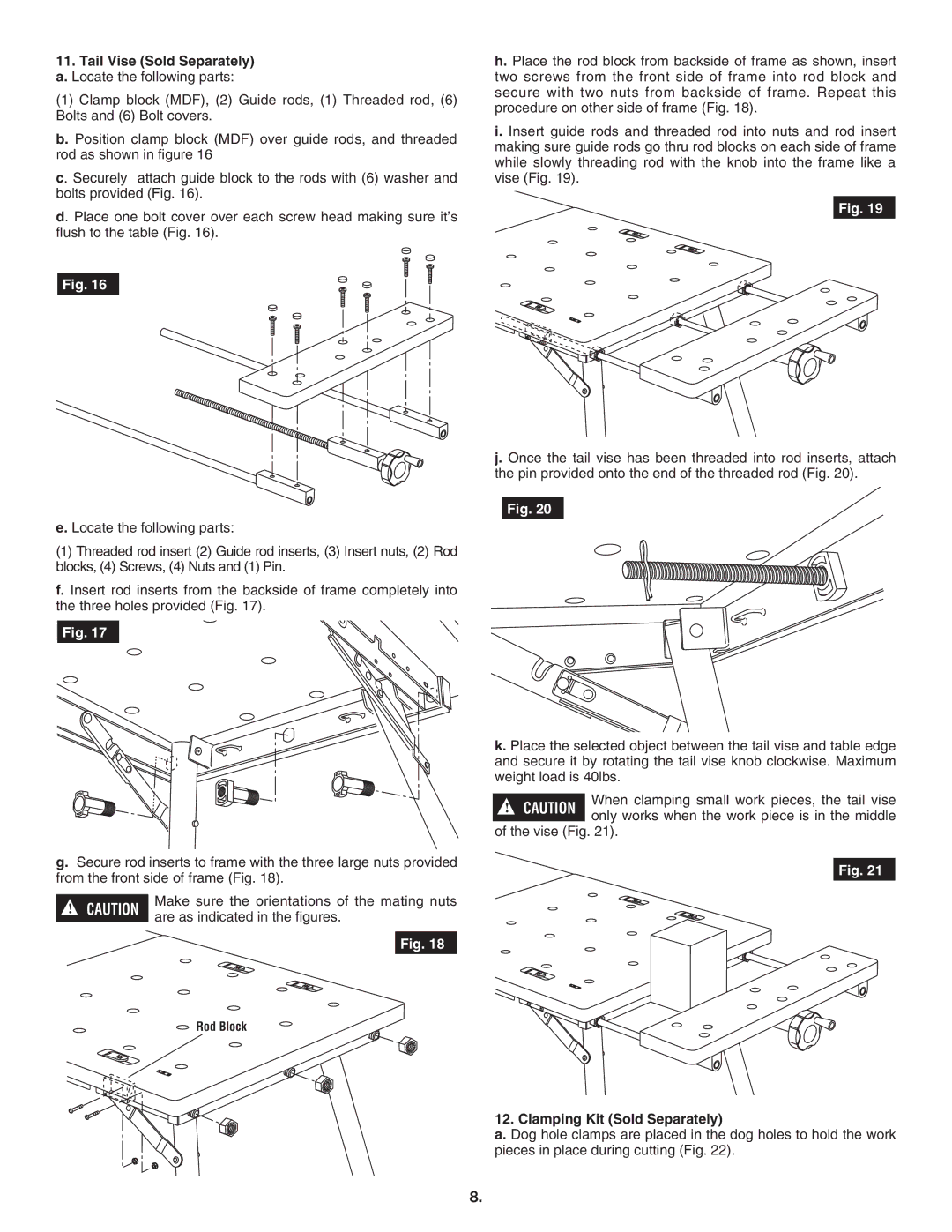 Skil 3100 manual Tail Vise Sold Separately a. Locate the following parts, Clamping Kit Sold Separately 