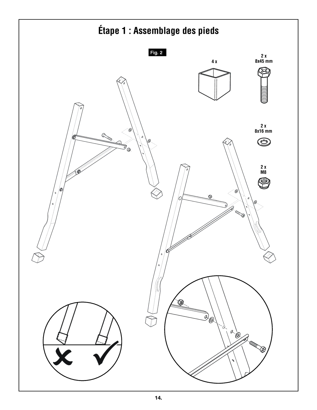 Skil 3110 manual Étape 1 Assemblage des pieds 