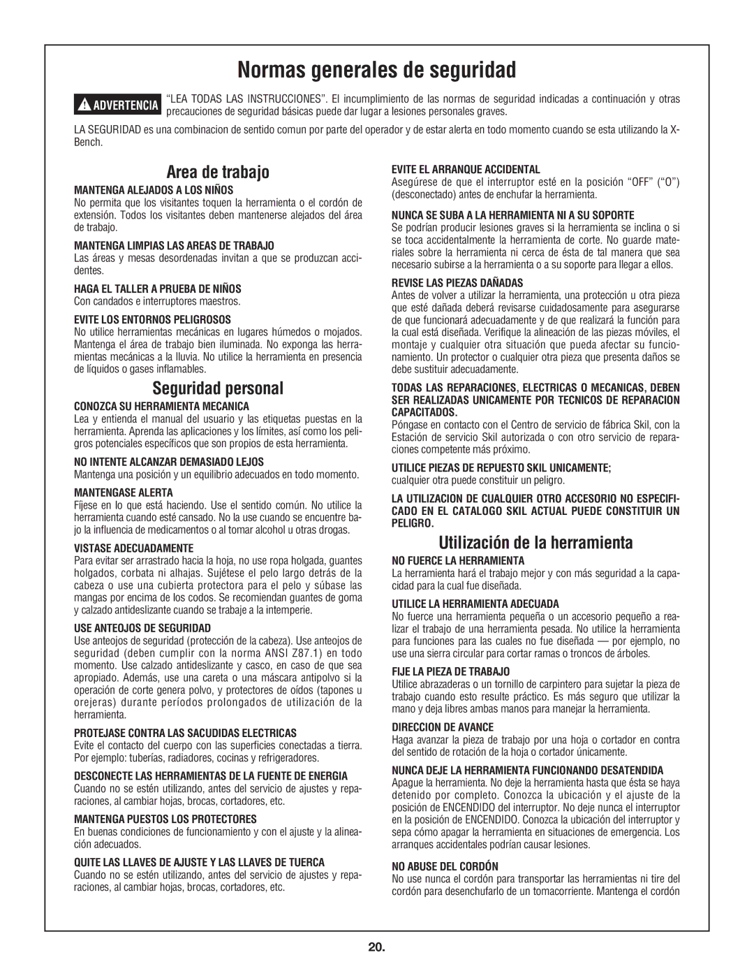 Skil 3110 manual Normas generales de seguridad 
