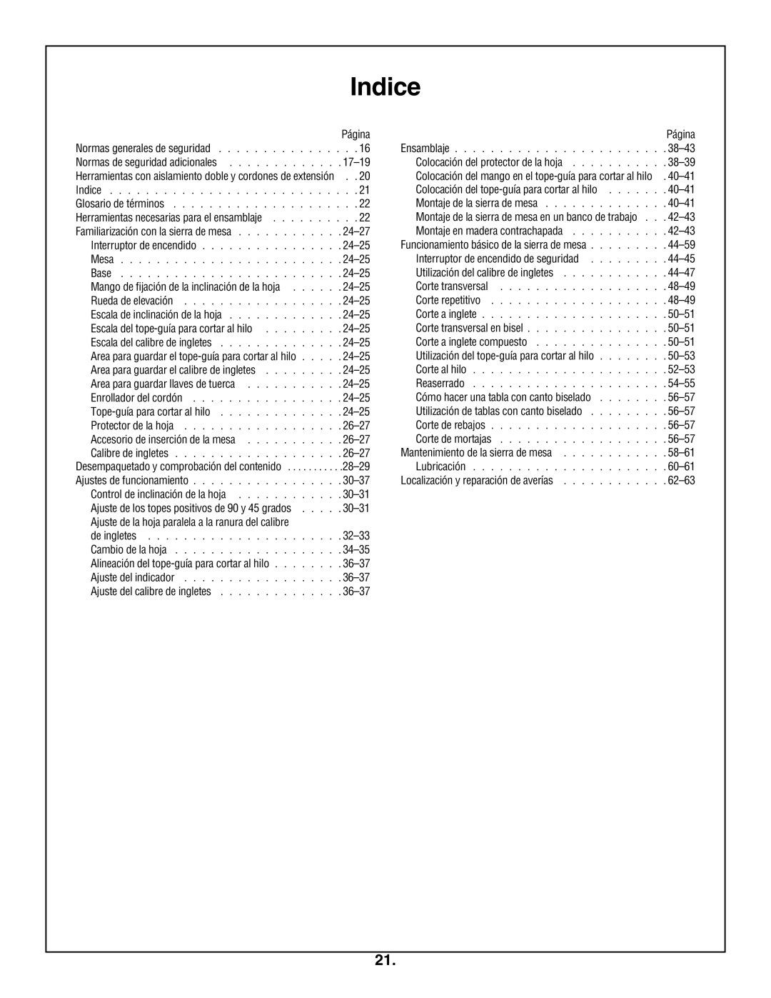 Skil 3305-01 manual Indice 