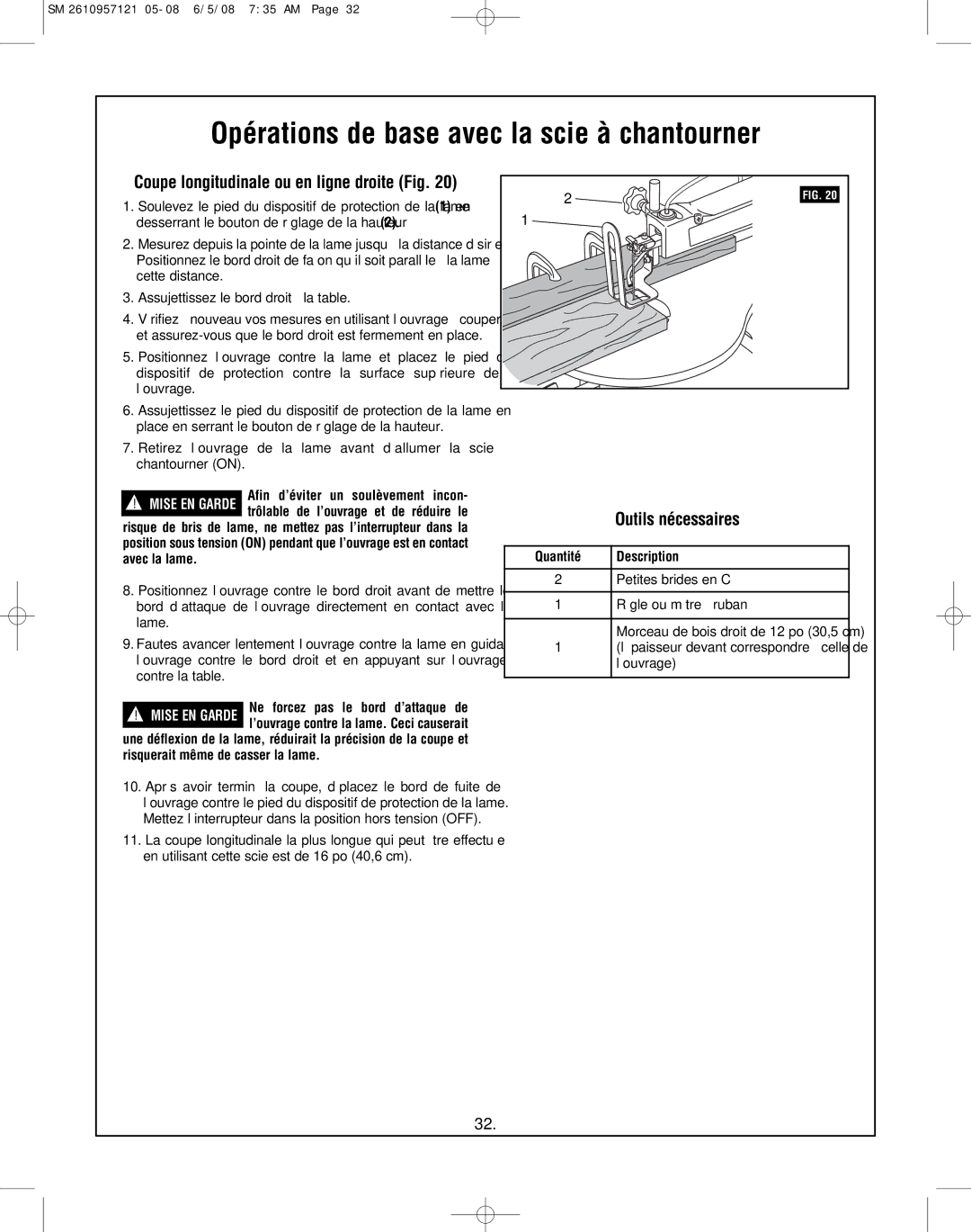 Skil 3335-01 manual Coupe longitudinale ou en ligne droite Fig 