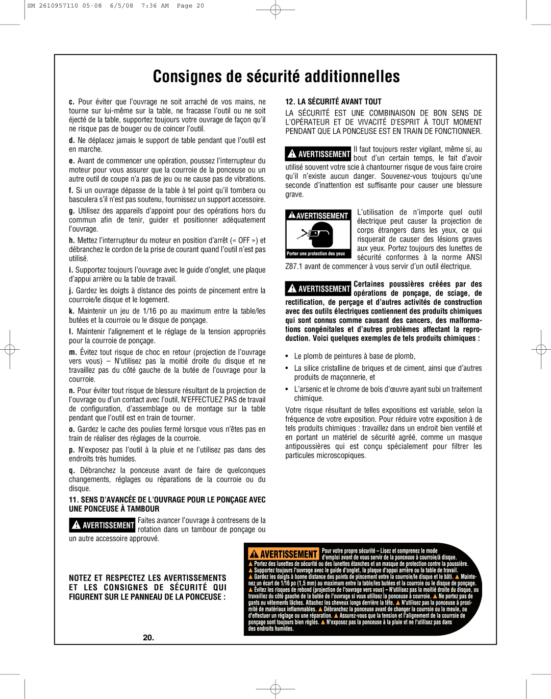 Skil 3375-01 manual Un autre accessoire approuvé, ET LES Consignes DE Sécurité QUI 