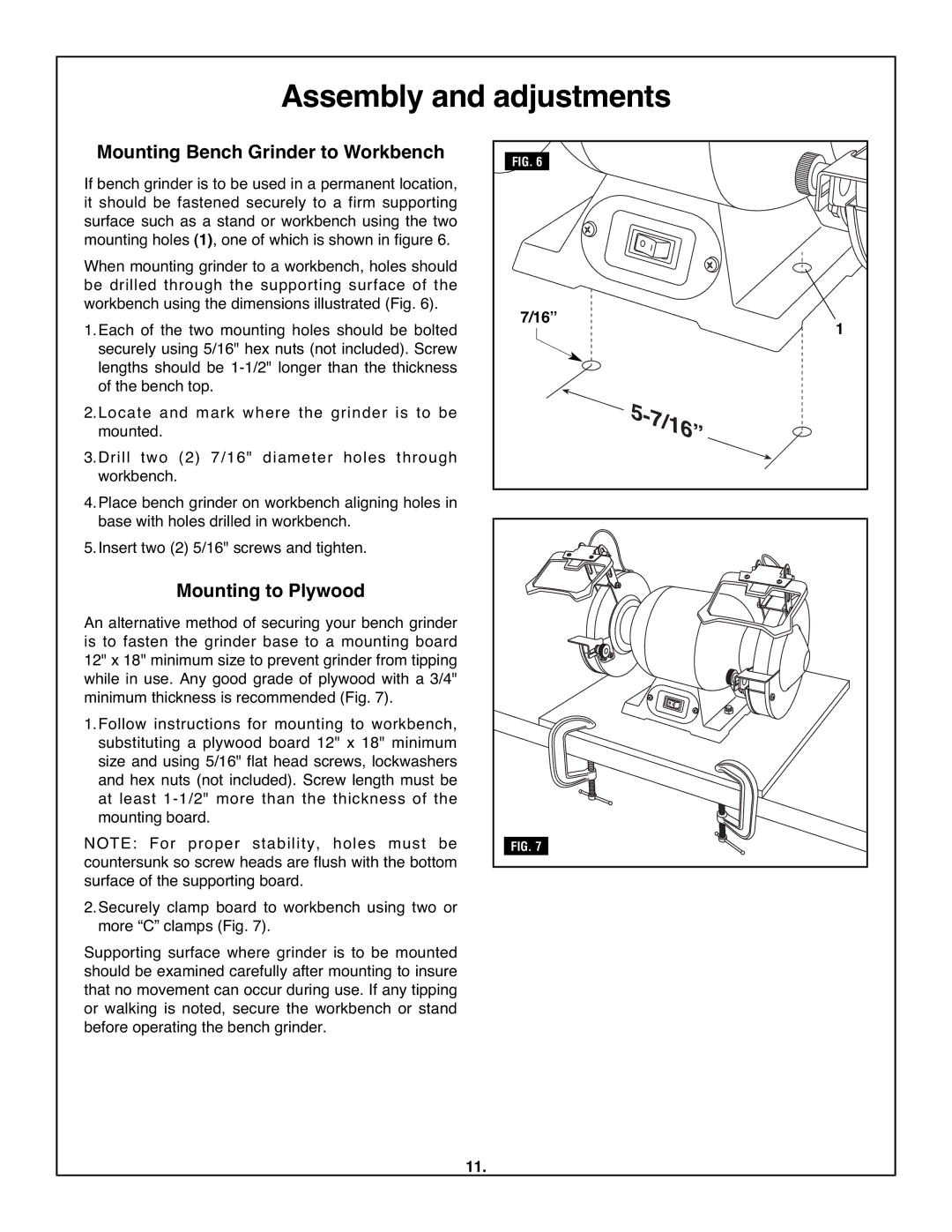 Skil 3380-01 manual Assembly and adjustments, Mounting to Plywood 