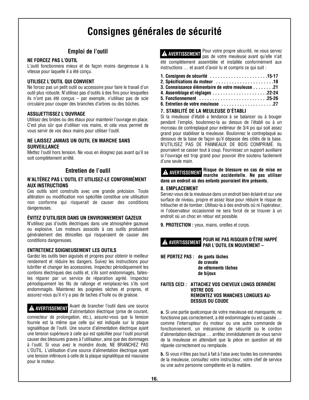 Skil 3380-01 manual Emploi de l’outil, Entretien de l’outil 