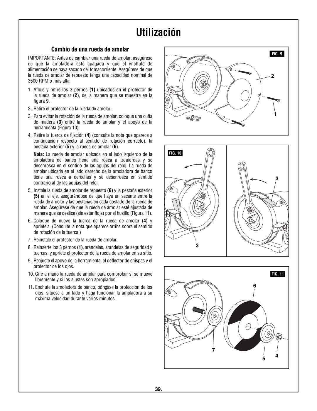 Skil 3380-01 manual Cambio de una rueda de amolar 