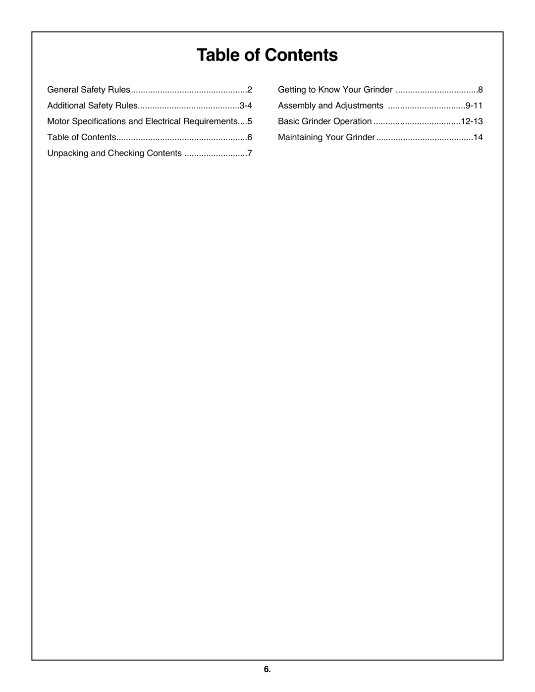 Skil 3380-01 manual Table of Contents 